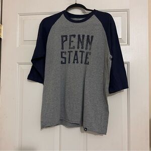 47 PENN STATE NITTANY LIONS NAVY BLUE BREAK THRU CLUB RAGLAN 3/4 Sleeve Tee S